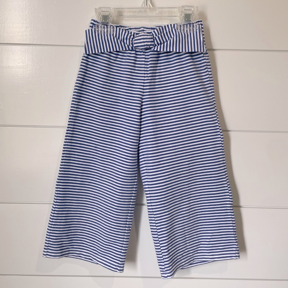 Striped Wide Leg Cropped Pant
